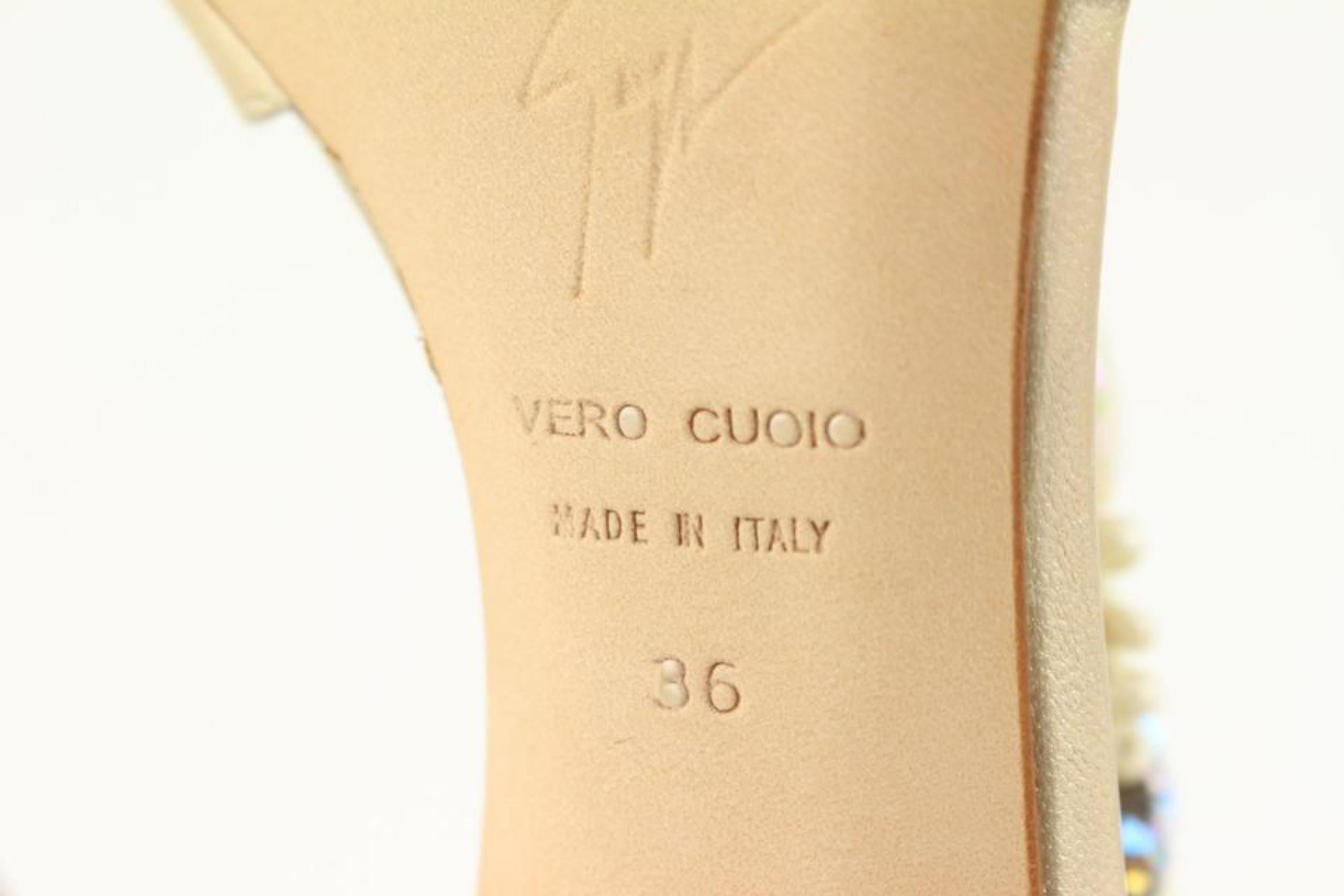 Giuseppe Zanotti Women's 36 Jeweled T-Strap Sandal 1GZ1209 For Sale 1