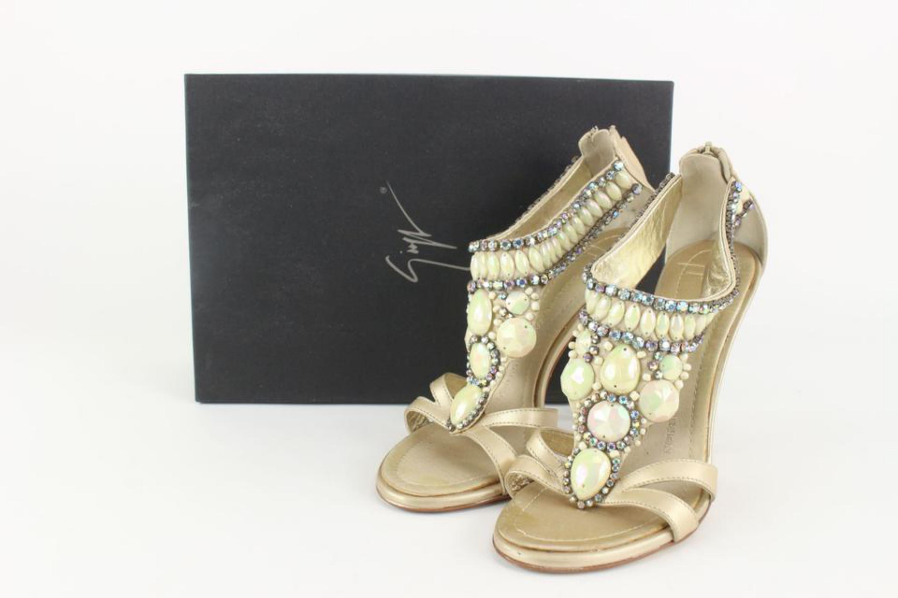 Giuseppe Zanotti Women's 36 Jeweled T-Strap Sandal 1GZ1209 For Sale 3