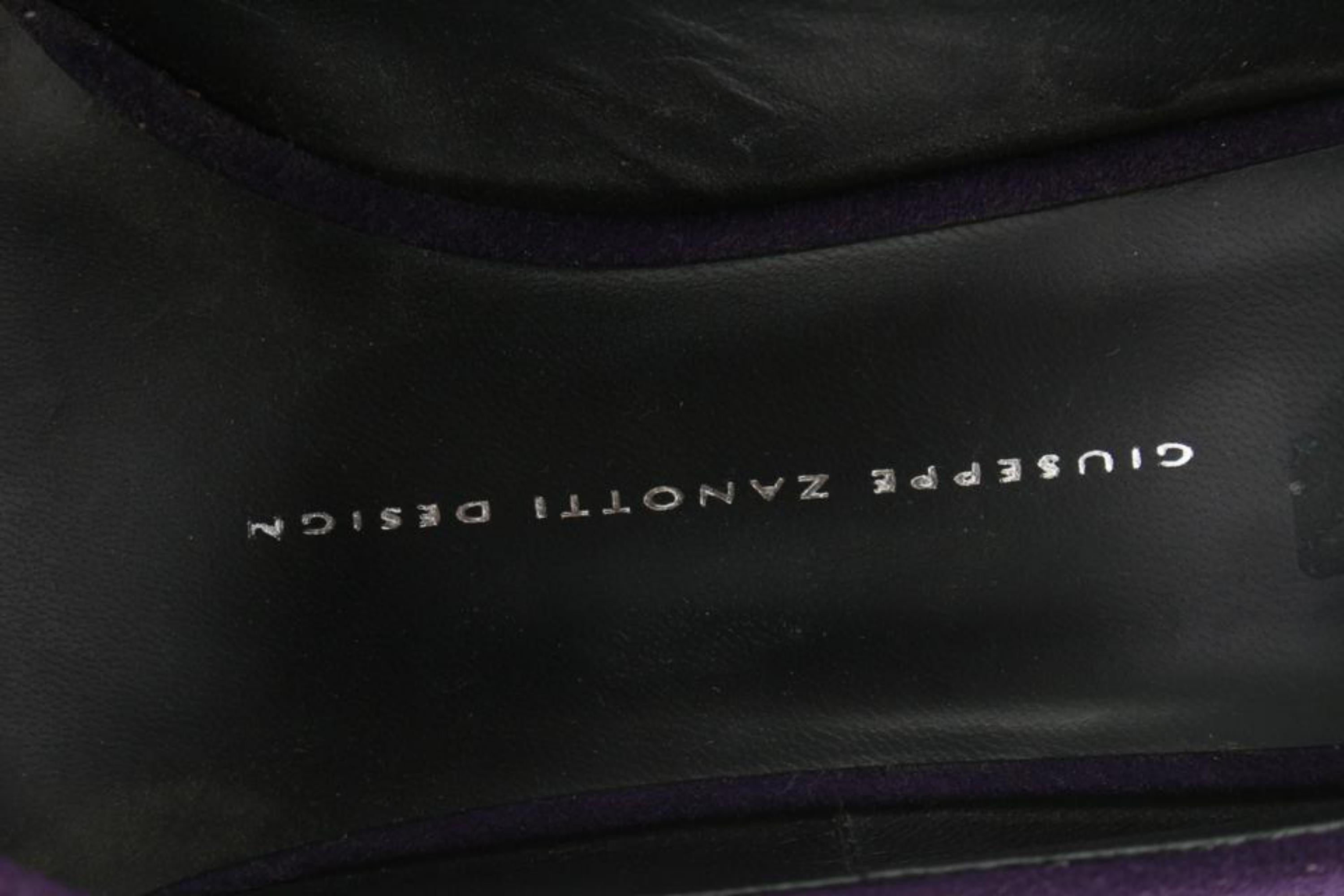 Giuseppe Zanotti Women's 39.5 Purple Suede x Gold Nana Heels 1116gz45 For Sale 2