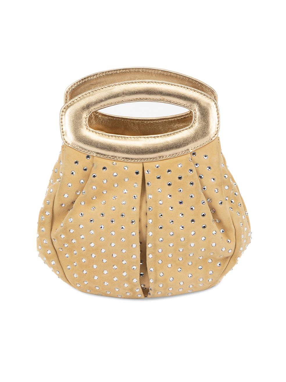 Giuseppe Zanotti Women's Beige Gemstone Top Handle Clutch Bag In Good Condition In London, GB