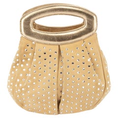 Giuseppe Zanotti Women's Beige Gemstone Top Handle Clutch Bag