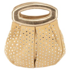 Giuseppe Zanotti Women's Beige Gemstone Top Handle Clutch Bag