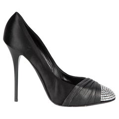 Giuseppe Zanotti Women's Black Crystal Embellished Toe Cap Pumps