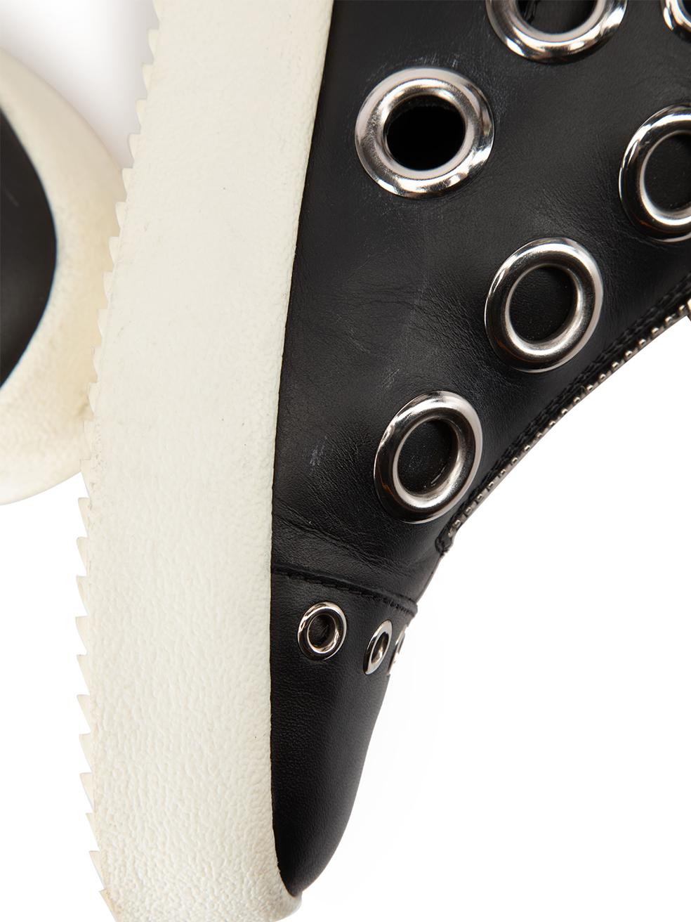Giuseppe Zanotti Women's Black Leather Eyelets Flatform Trainers For Sale 1