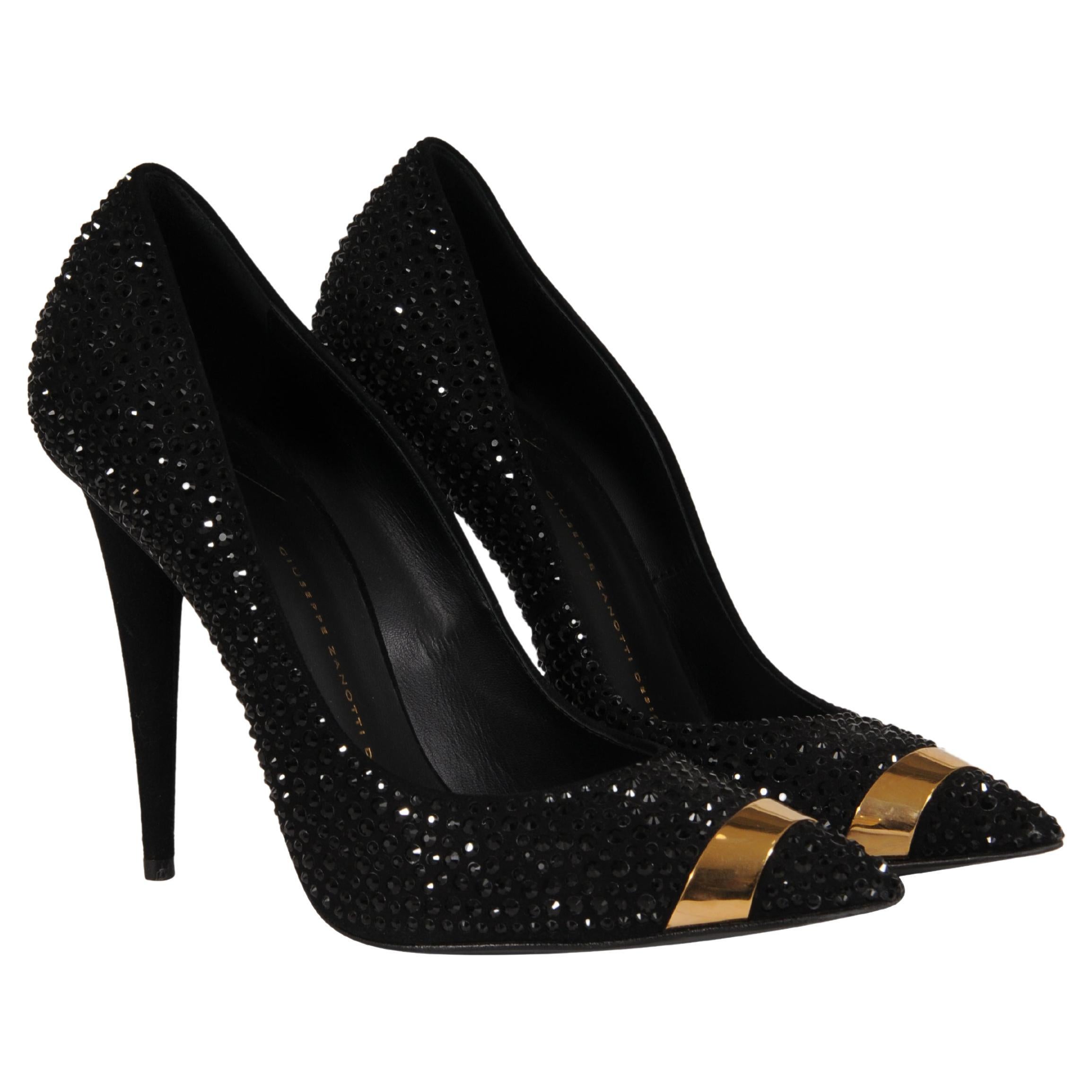 Giuseppe Zanotti Donna Tacchi impreziositi da cristalli US 9 EU 39 Nero con borchie d'oro
