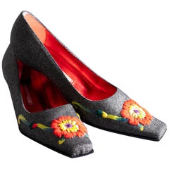 Giuseppe Zanotti Women's Shoes with Embroidered Flower