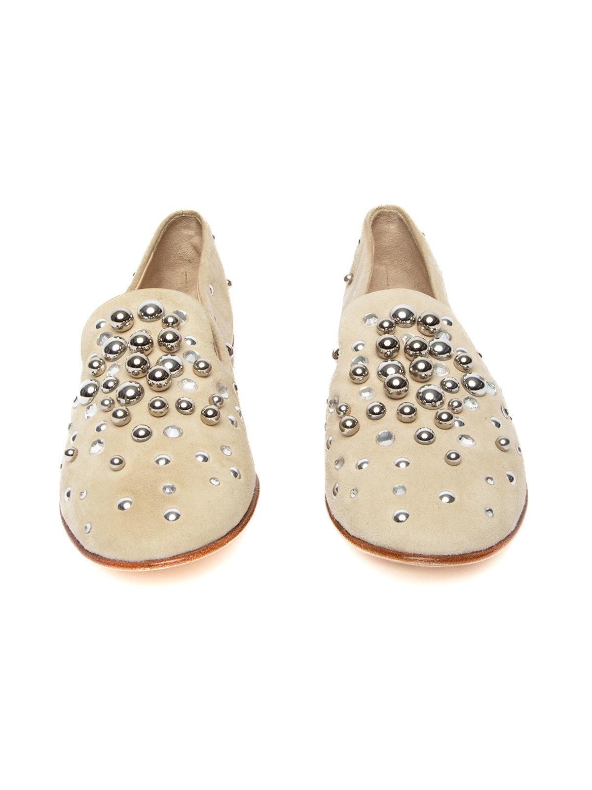 Beige Giuseppe Zanotti Women's Studded Slippers