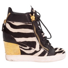 Giuseppe Zanotti Zebra Print Wedge Sneakers (EU 36)