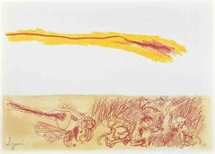 Abstrakte Komposition – Originallithographie von Giuseppe Zigaina – 1973