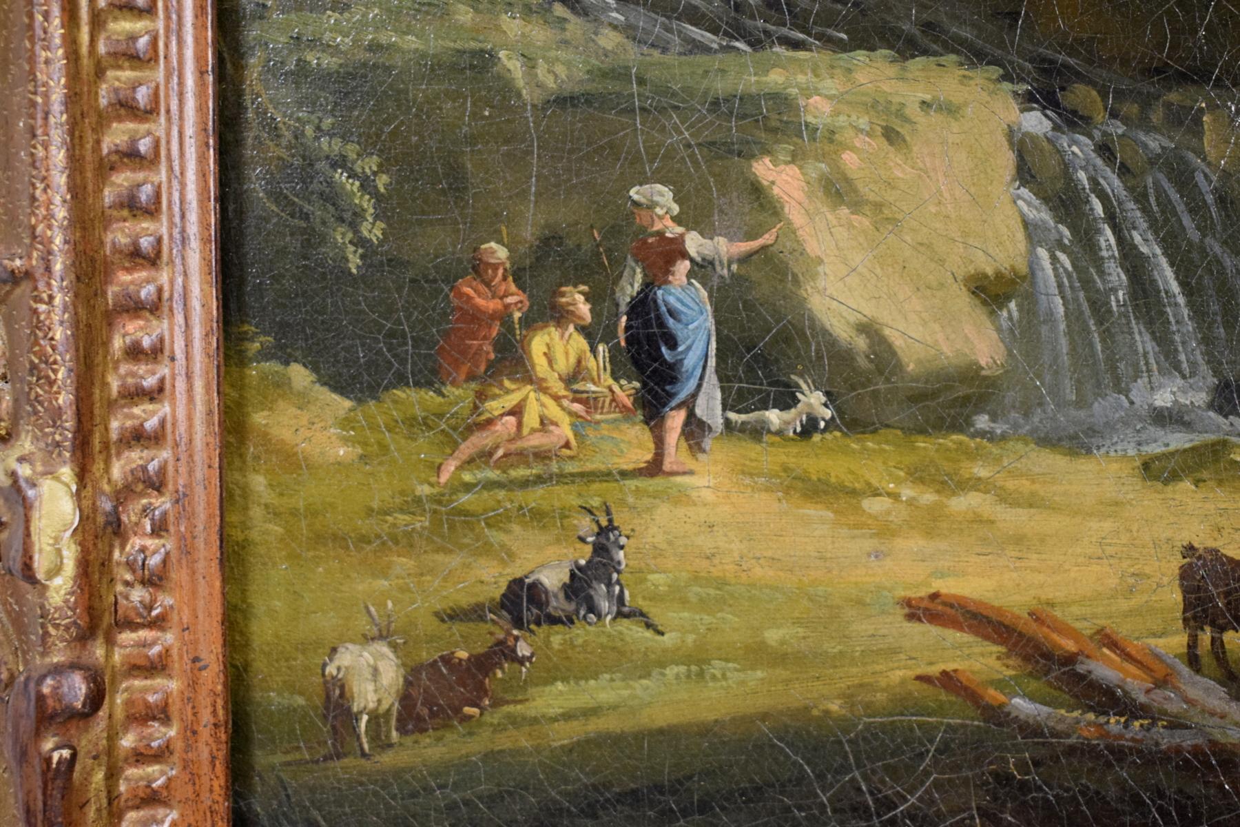 18th Century Giuseppe Zocchi 'Attributed' Oil on Canvas, Landscape with Figures