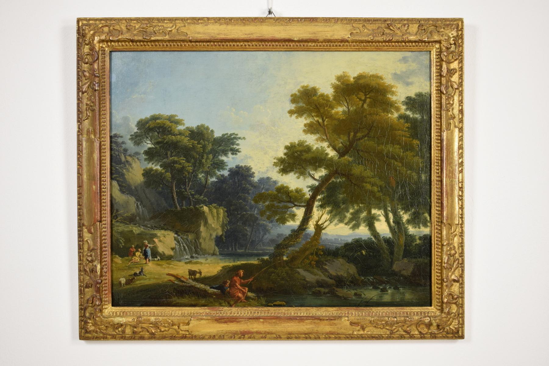 Giuseppe Zocchi 'Attributed' Oil on Canvas, Landscape with Figures 2