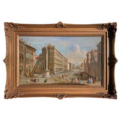 Giuseppe Zocchi (cerchia di), Veduta di Piazza Santa Trinita a Firenze