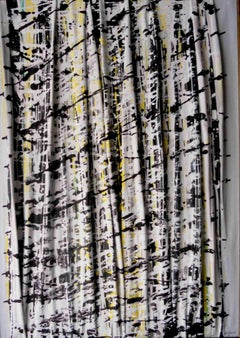 Black and White with Yellow  - Original Painting by Giuseppe Zumbolo - 2021