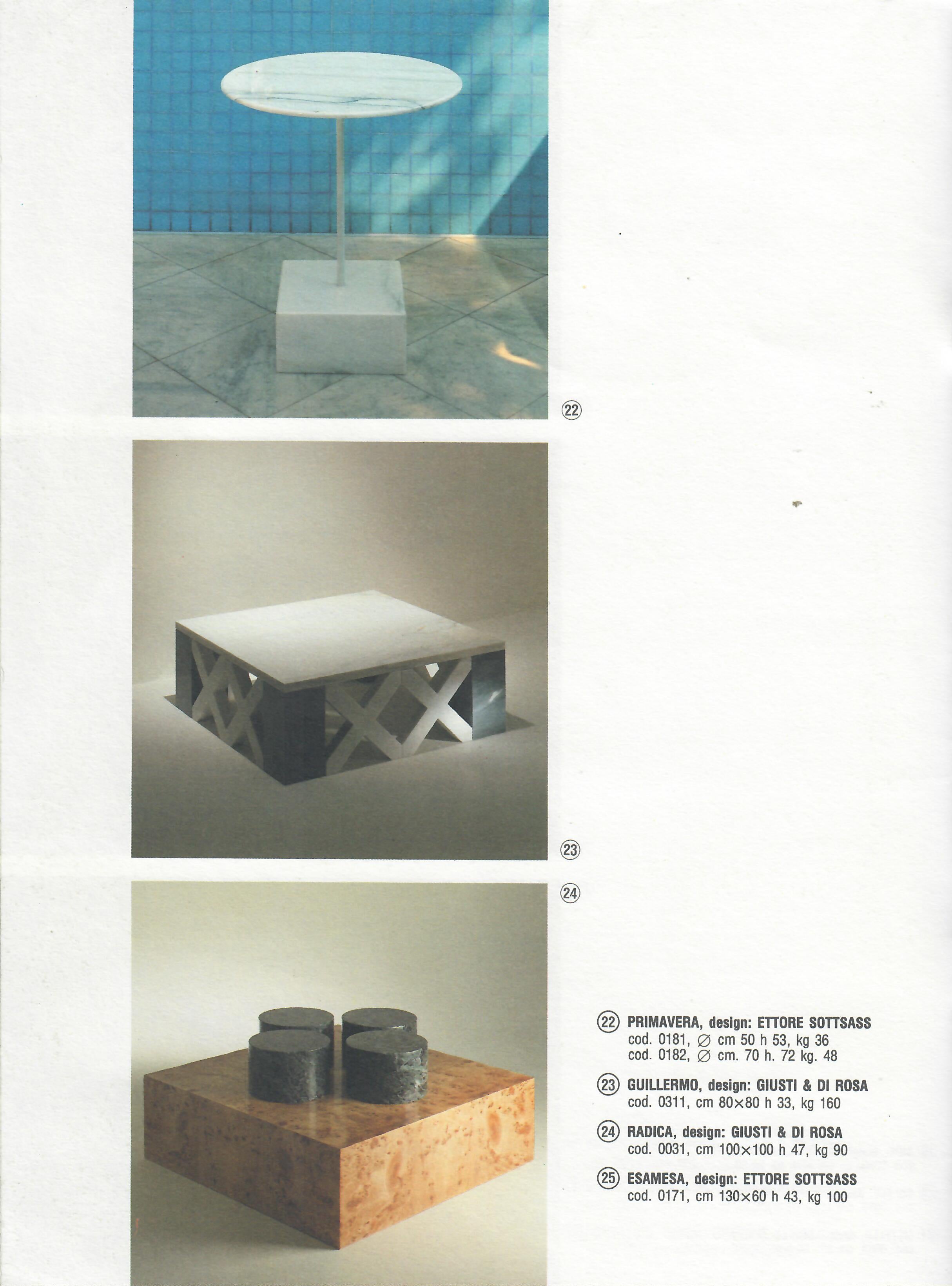 Giusti & Di Rosa 1980s Table for the Latest Edition Italy in Carrara Marble 4