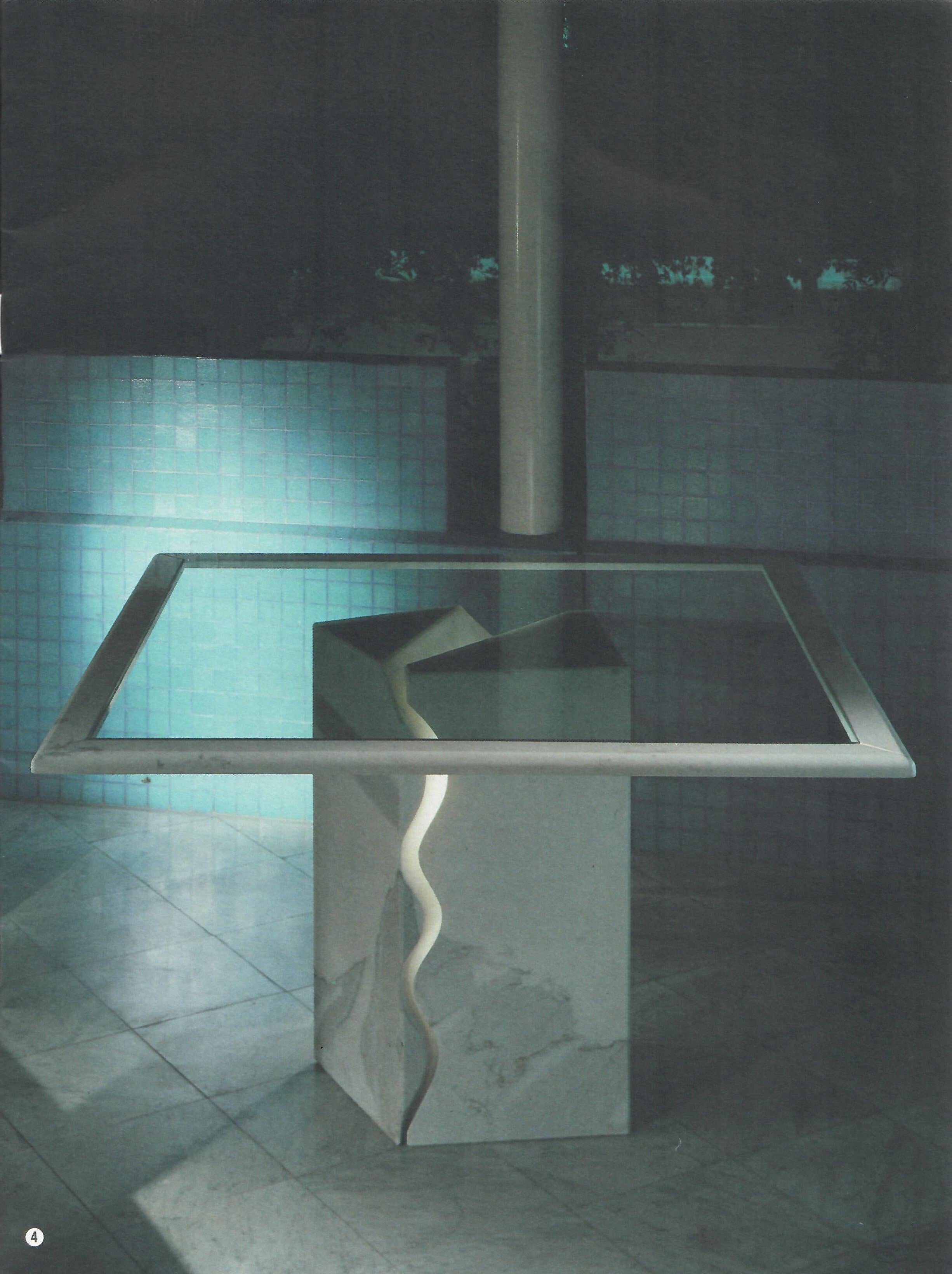 Giusti & Di Rosa 1980s Table for the Latest Edition Italy in Carrara Marble 5