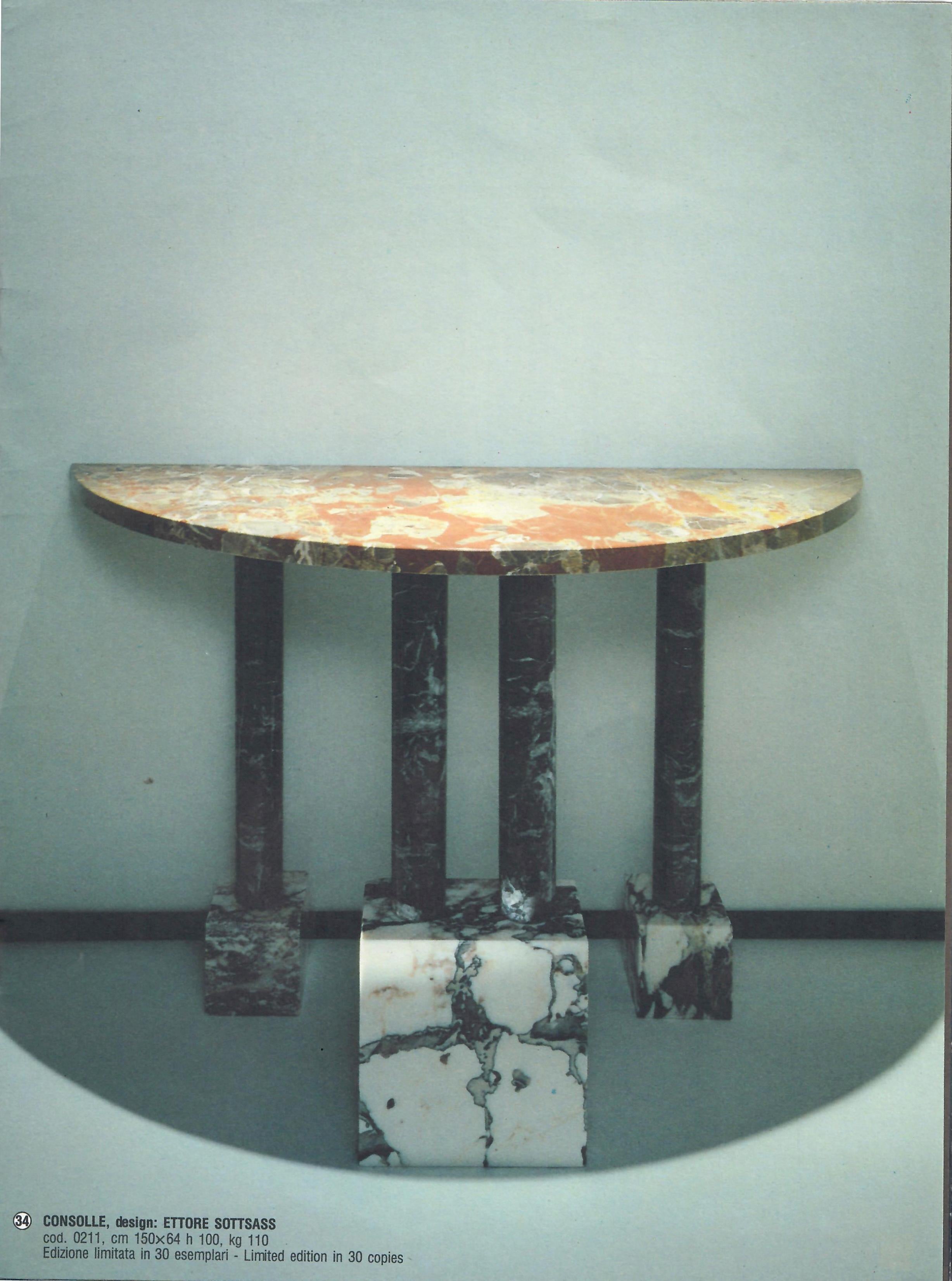 Giusti & Di Rosa 1980s Table for the Latest Edition Italy in Carrara Marble 9