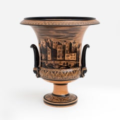 Giustiniani Manufacture Crater-Vase aus Steingut aus der Mitte des 19. Jahrhunderts, Neapel