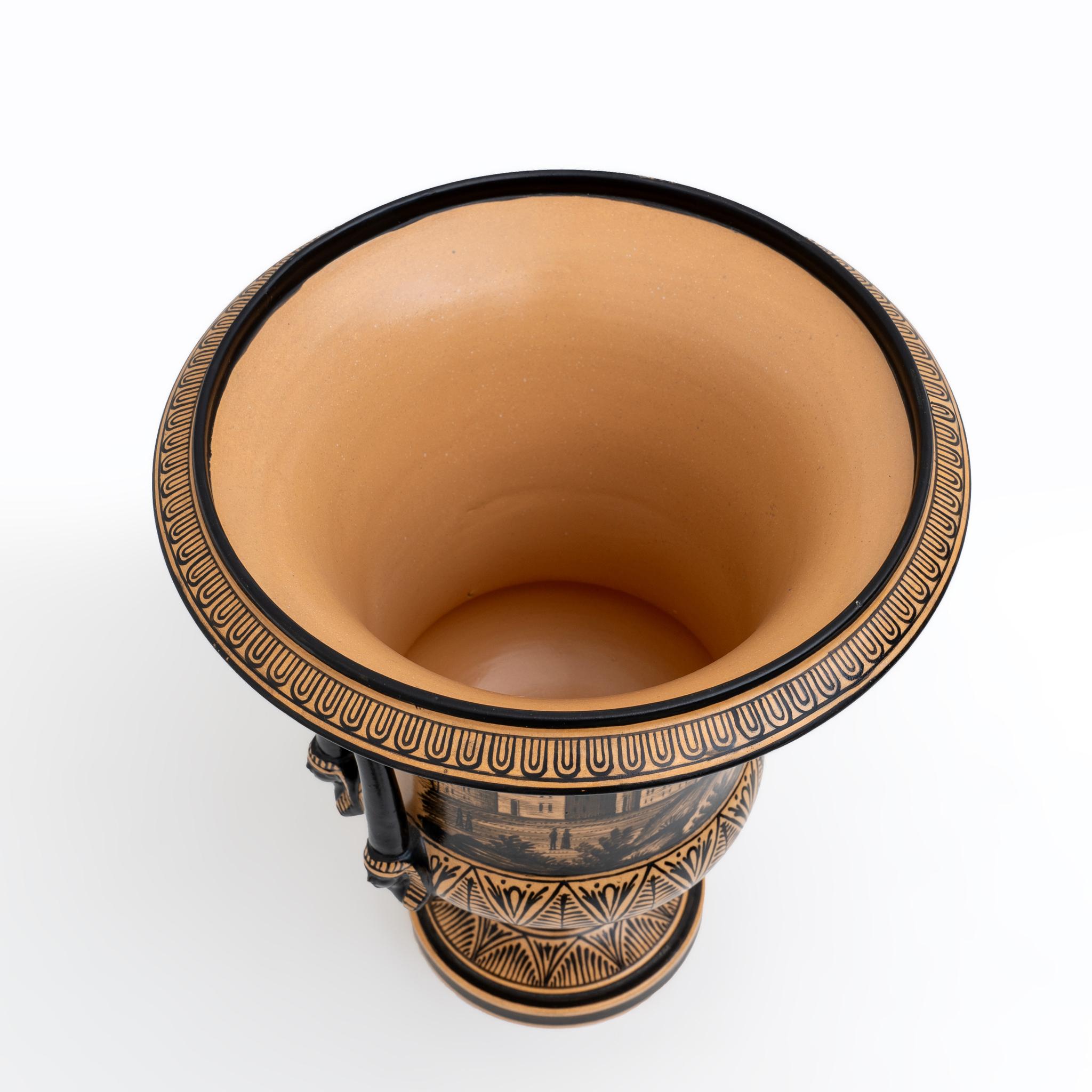 Vaso a cratere in terracotta della manifattura Giustiniani della metà del XIX secolo, Napoli in vendita 1