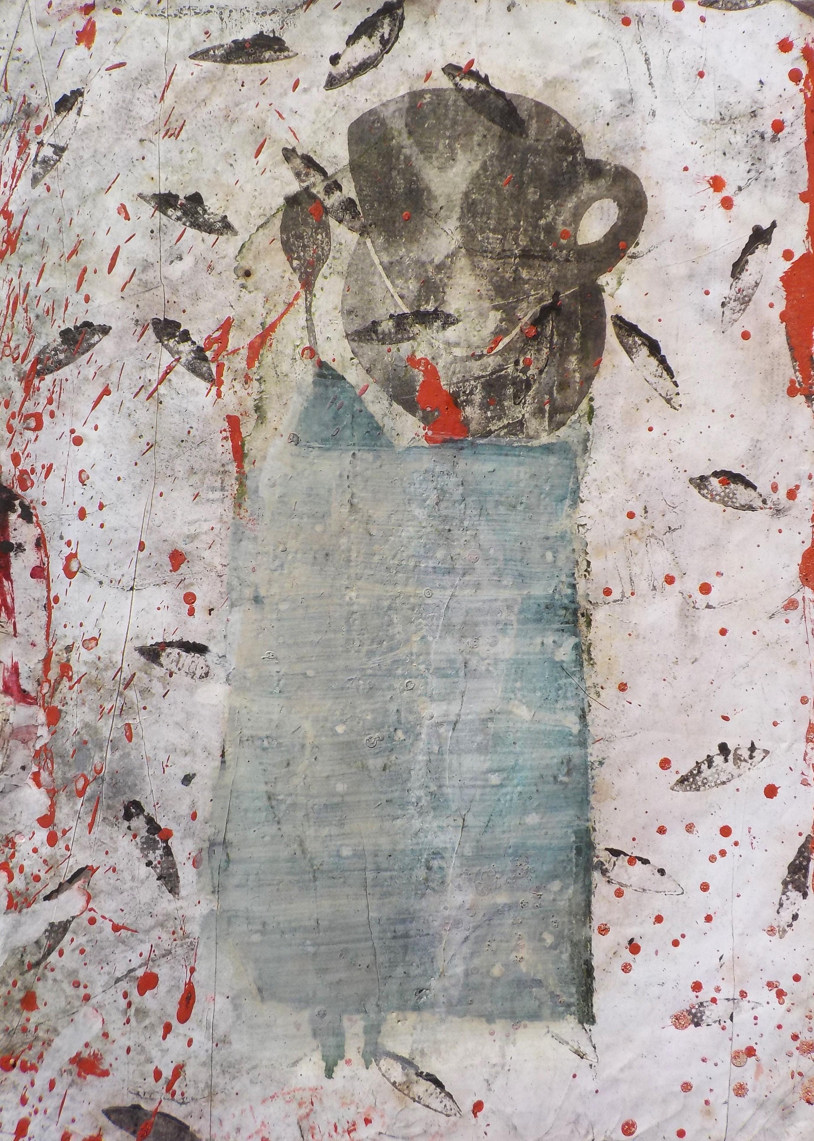 Giusto Pilan Abstract Painting – Cup And Spoon