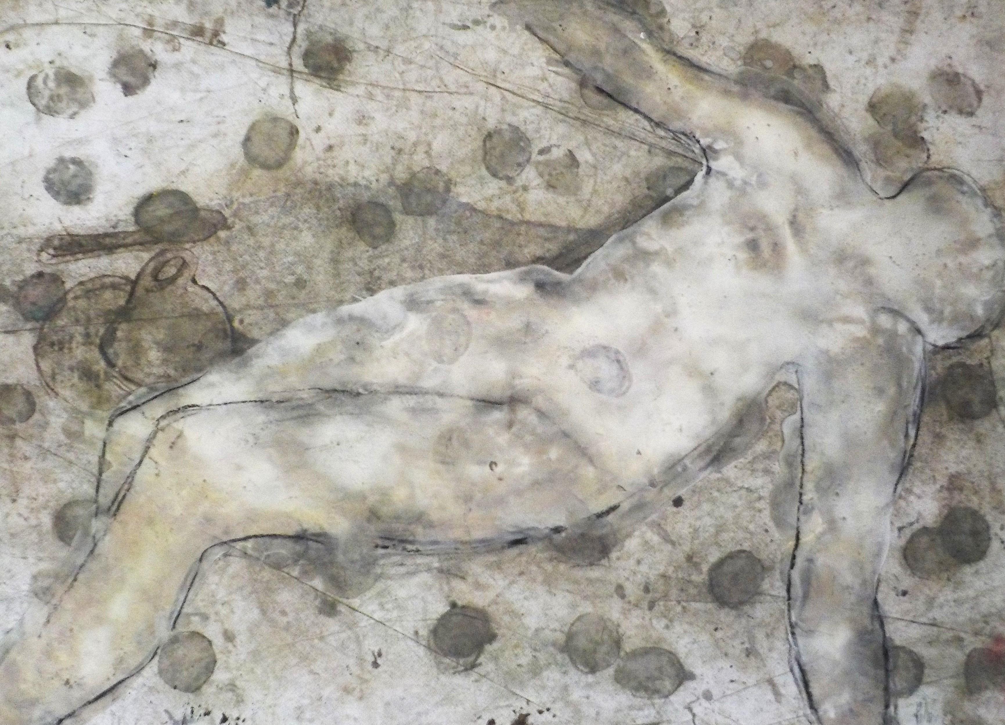 Abstract Painting Giusto Pilan - Reclining Figure