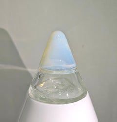 Giusto Toso für Leucos Tischlampe Murano Milchglas Mid Century Modern Italien 70s