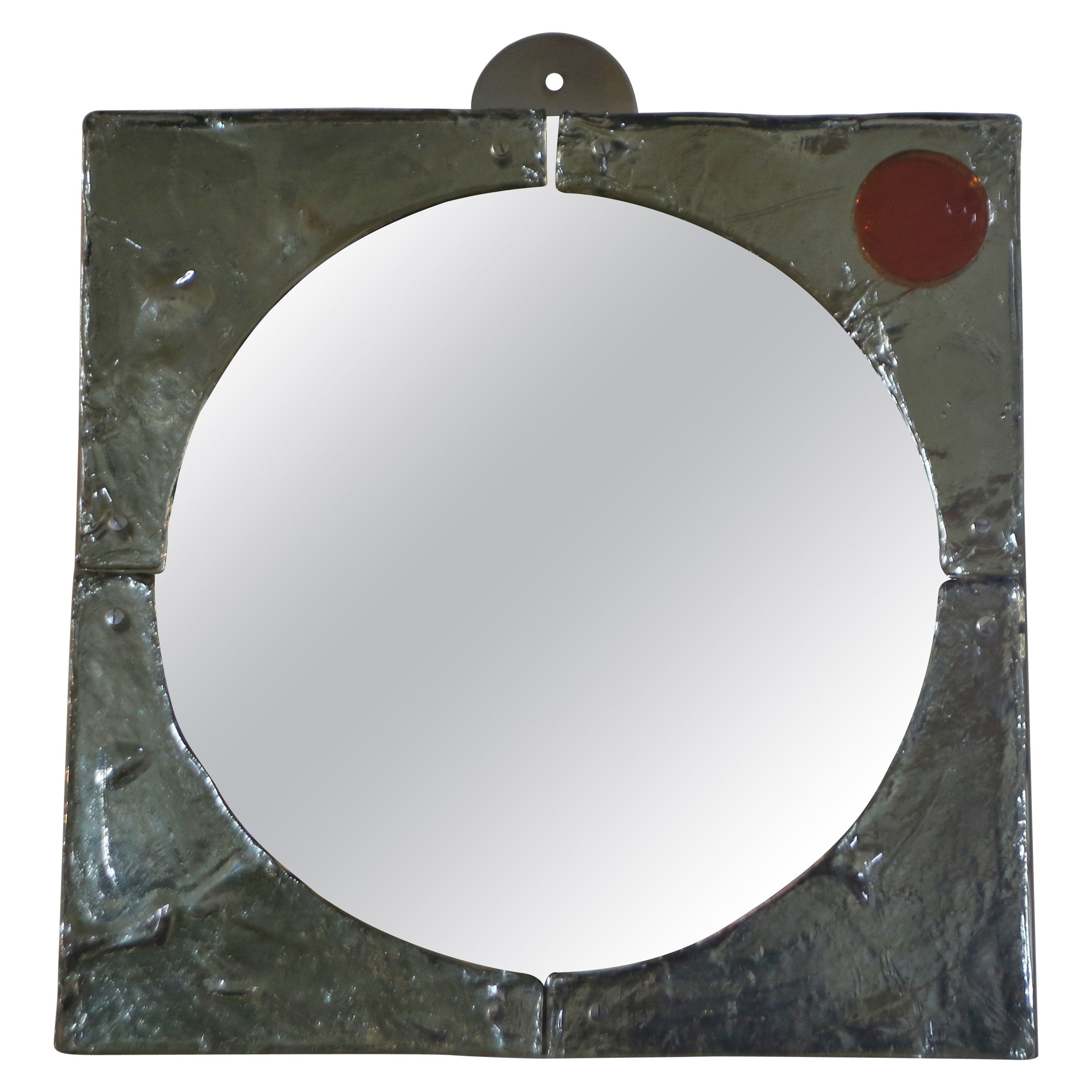 Giusto Toso Rare glass mirror from the “LAGUNA” series. in vendita