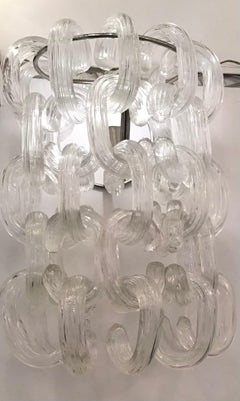 Giusto Toso Apliques de Cristal de Murano Metal Cromado, 1960, Italia