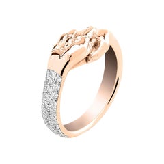 Give and Receive 18 Carat Rose Gold Ring Pave Set with Diamonds by Lorenzo Quinn