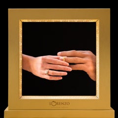 Give & Receive 18 Carat Rose Gold Ring Set with Round Diamonds by Lorenzo Quinn