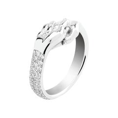 Give & Receive 18 Carat White Gold Ring Pave Set with Diamonds by Lorenzo Quinn