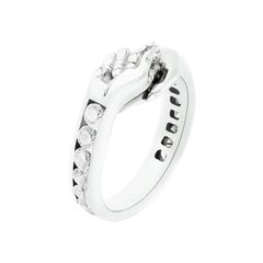 Give & Receive 18 Carat White Gold Ring Set with Round Diamonds by Lorenzo Quinn