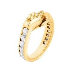 Give and Receive 18 Carat Gold Ring Set with Round Diamonds by Lorenzo Quinn