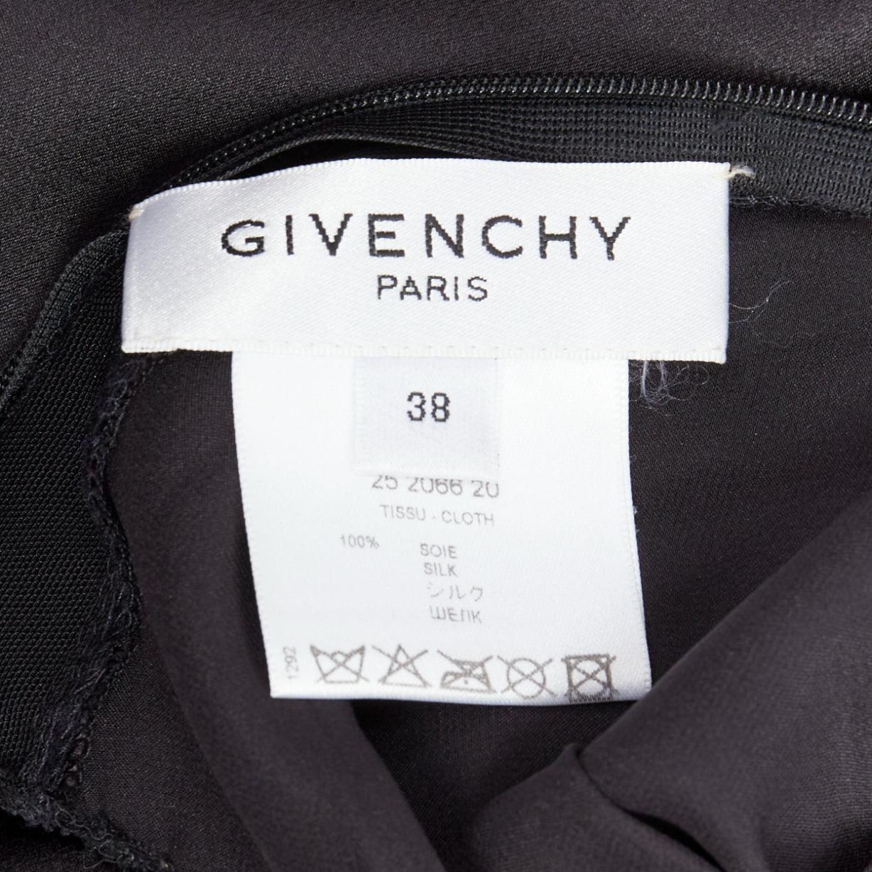 GIVENCHY 100% silk black leather pearl embellished one shoulder dress FR38 M For Sale 3