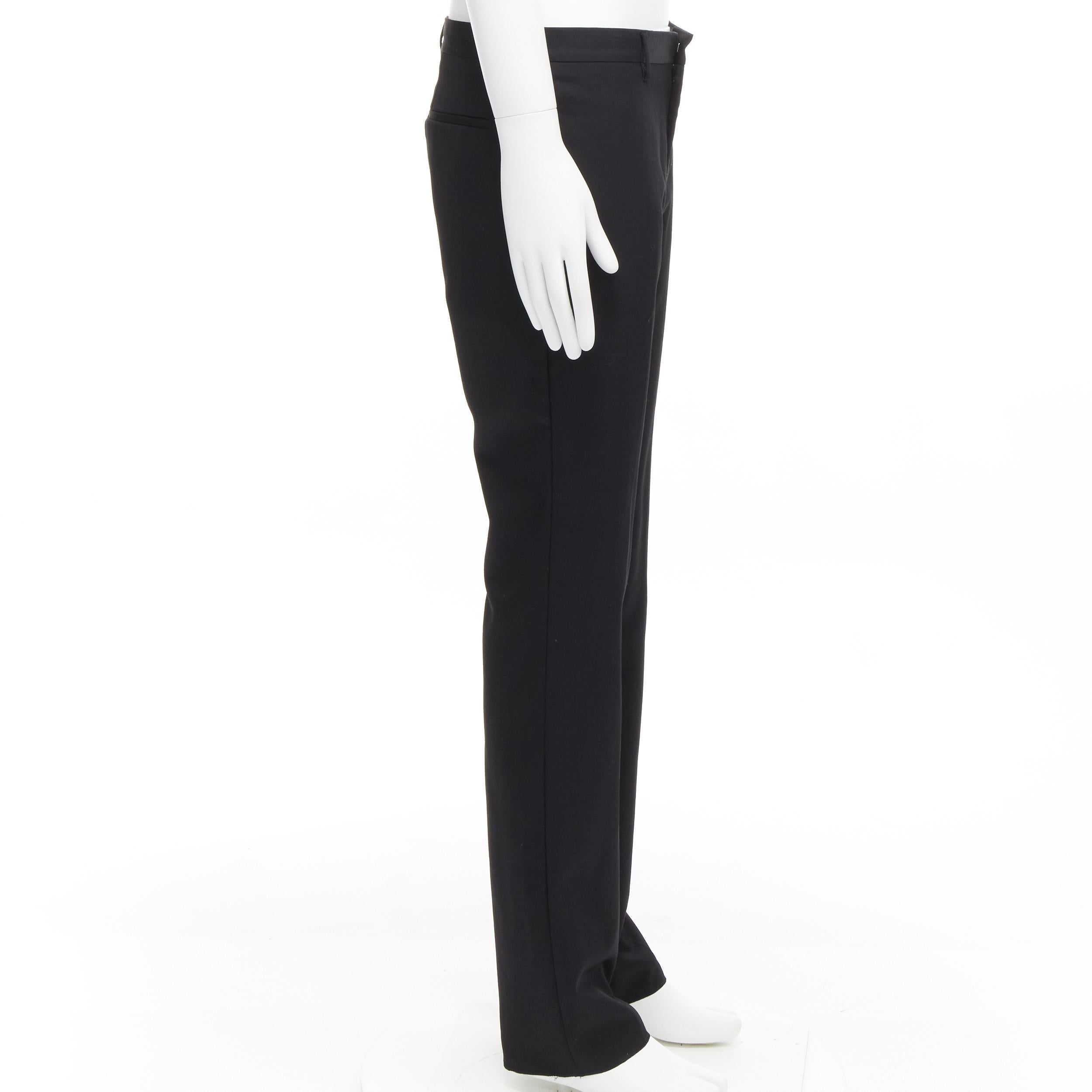 Men's GIVENCHY 100% wool black straight leg trousers pants EU48 M For Sale