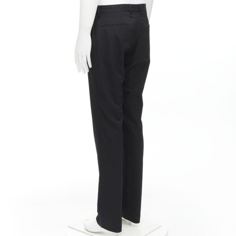 De los hombres GIVENCHY 100% lana pantalón recto negro EU48 M en venta
