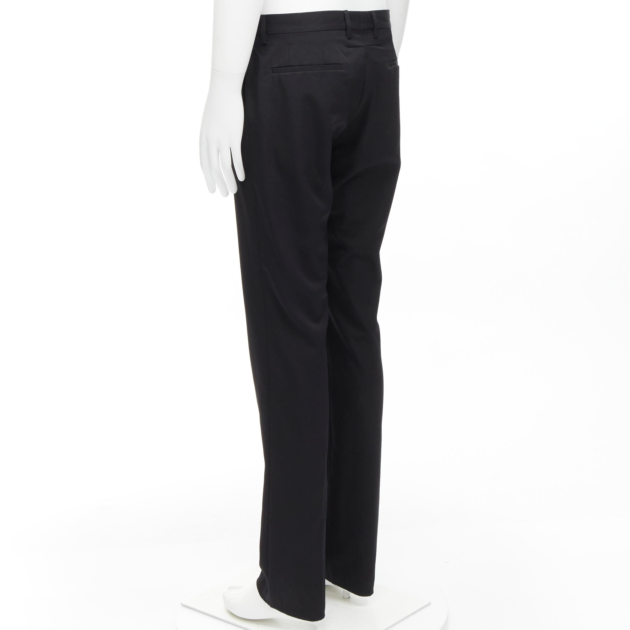 GIVENCHY 100% wool black straight leg trousers pants EU48 M For Sale 1
