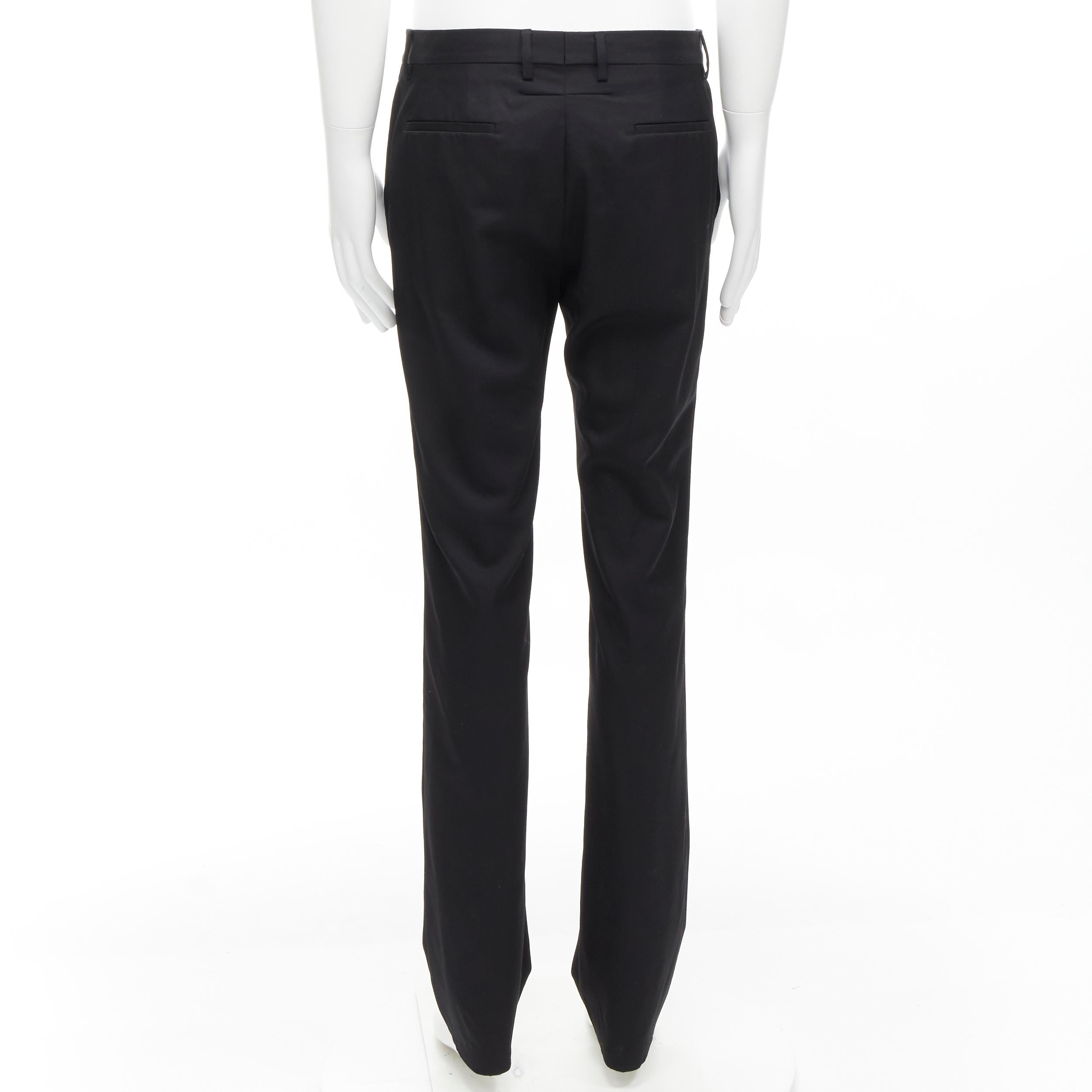 GIVENCHY 100% wool black straight leg trousers pants EU48 M For Sale 2