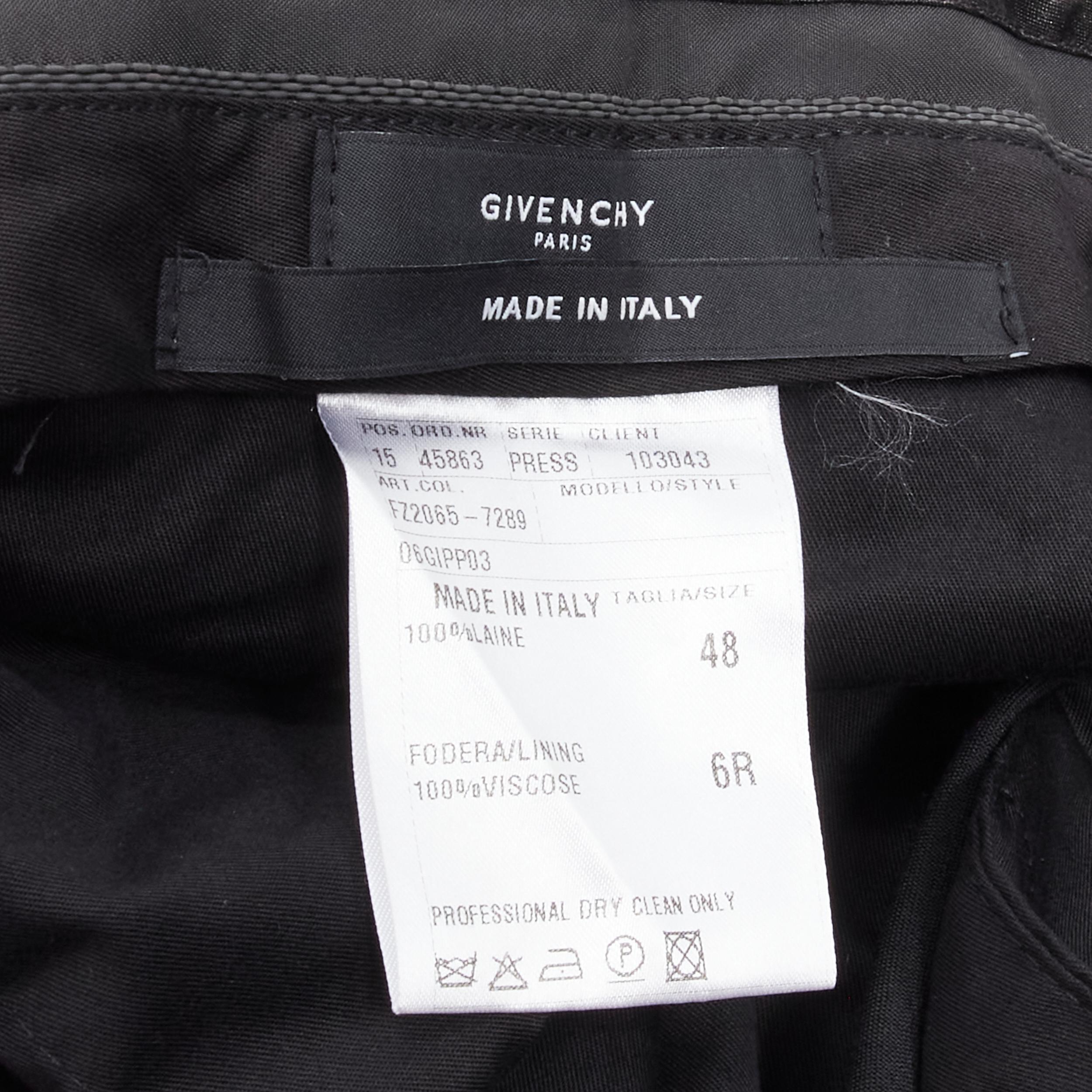 GIVENCHY 100% wool black straight leg trousers pants EU48 M For Sale 5