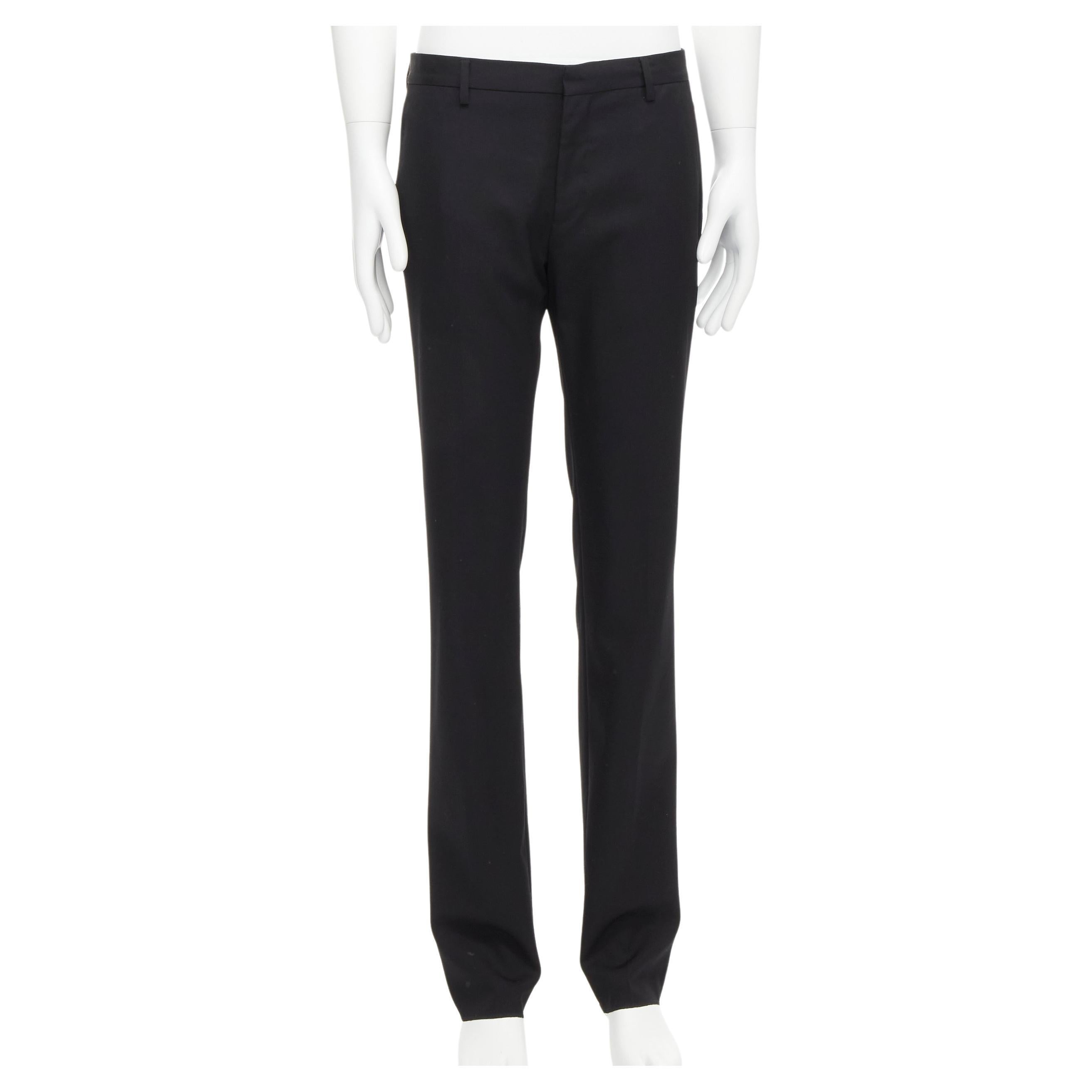 GIVENCHY 100% wool black straight leg trousers pants EU48 M For Sale