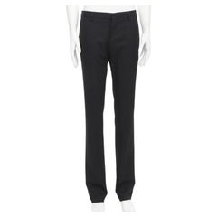 Pantalon GIVENCHY à jambes droites en laine noire 100 % EU48 M
