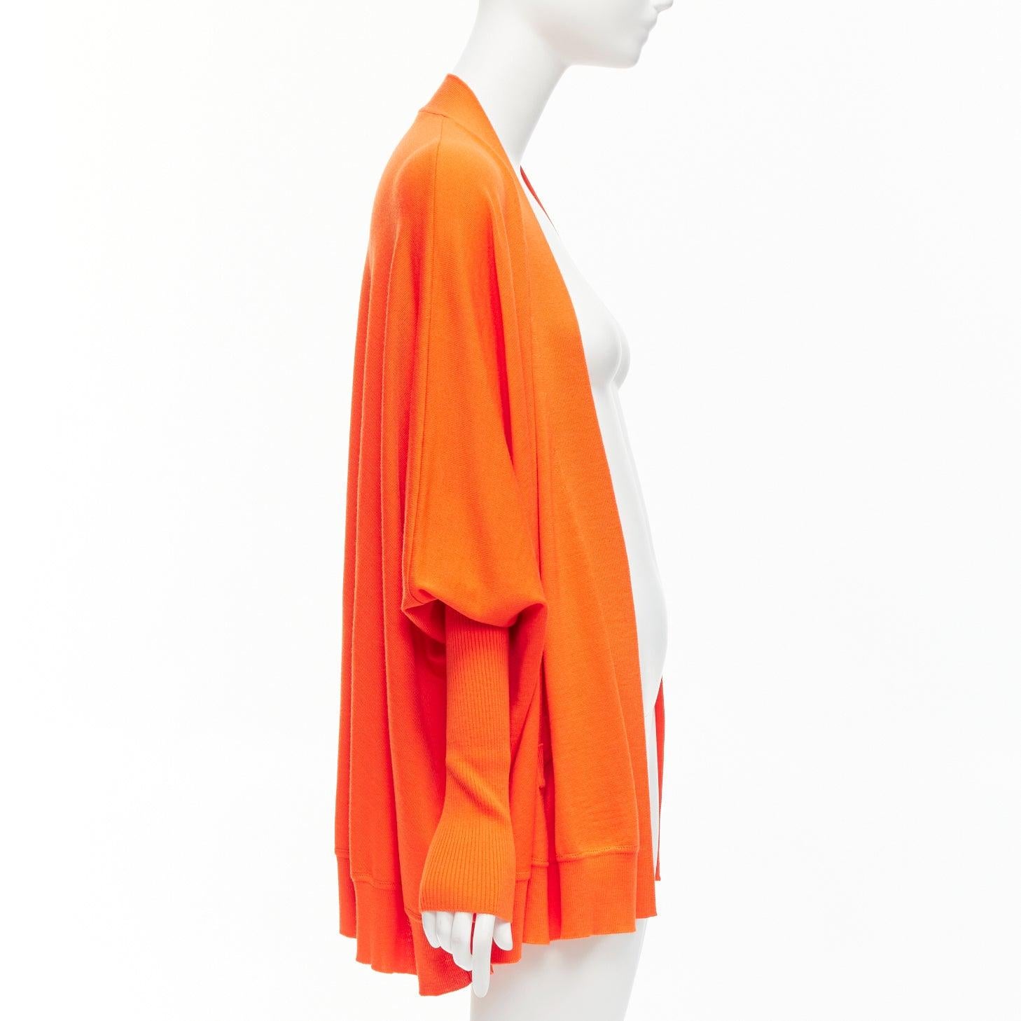 GIVENCHY 100% Wolle orange drapierte Fledermaus-Strickjacke mit gerippten Ärmeln und entspannten Ärmeln M Damen im Angebot