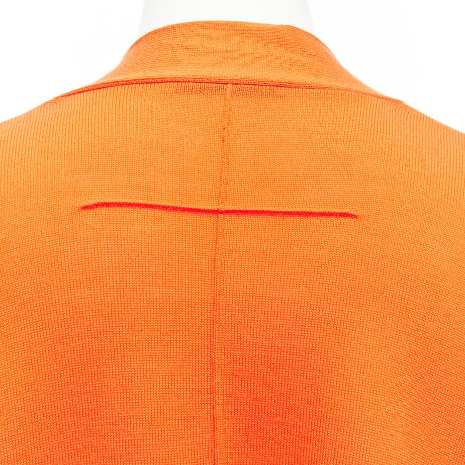 GIVENCHY 100% wool orange draped batwing ribbed sleeves relaxed cardigan M For Sale 3