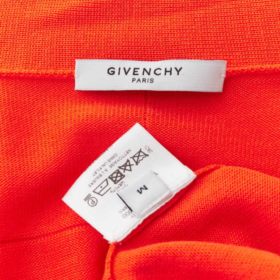 Cardigan décontracté GIVENCHY 100 % laine orange drapé à manches côtelées en vente 4