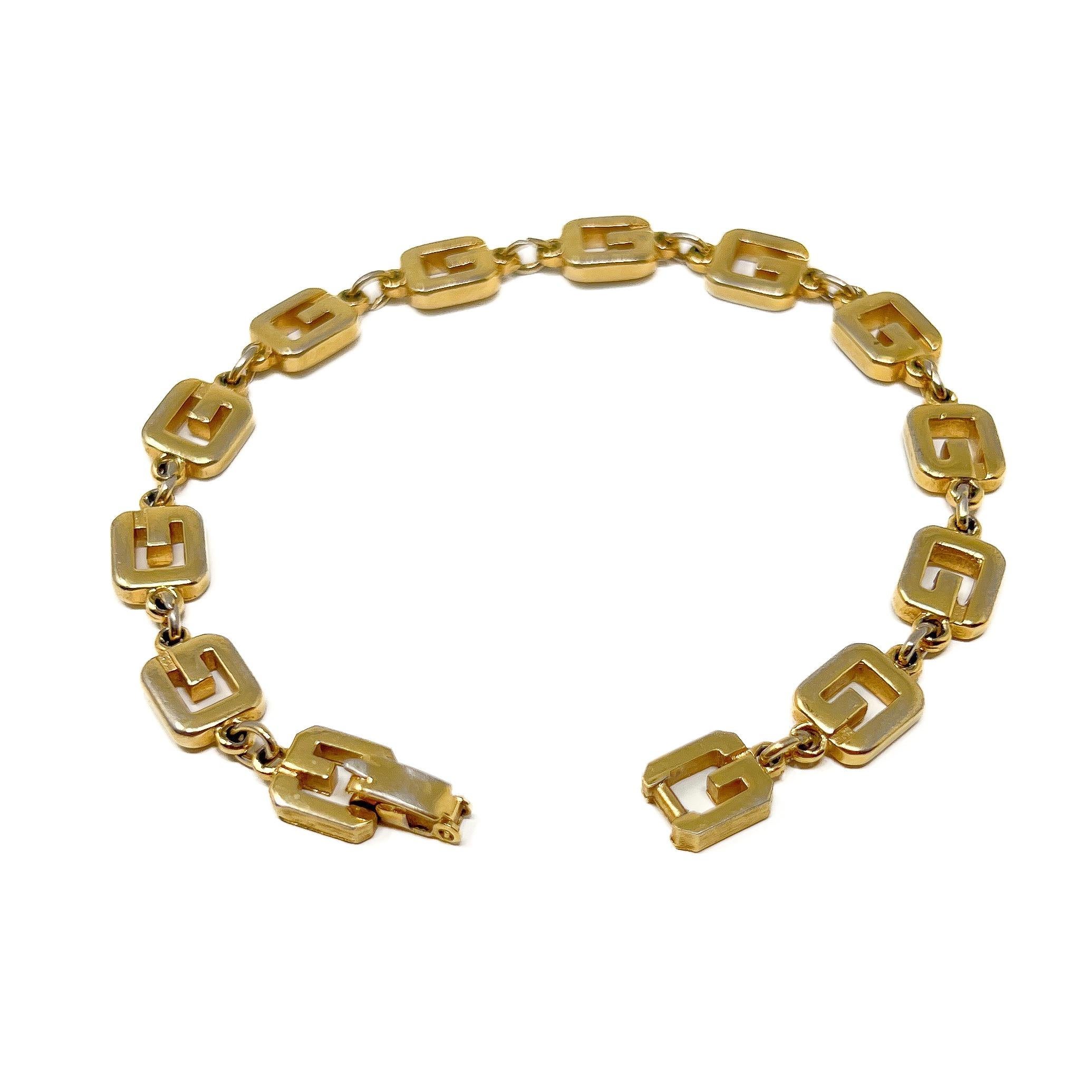 Pulsera vintage Givenchy 1970 chapada en oro 