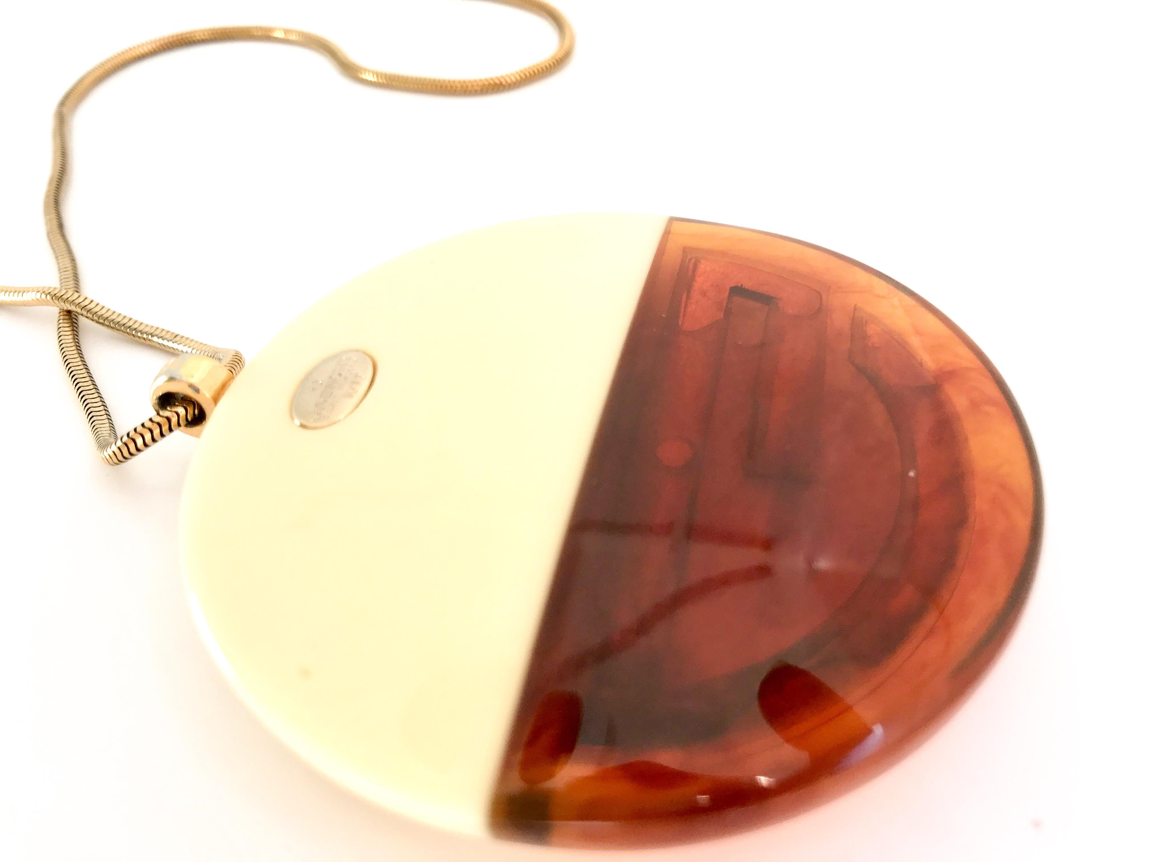 Contemporary Givenchy 1970s Vintage Large Statement Pendant Necklace  For Sale