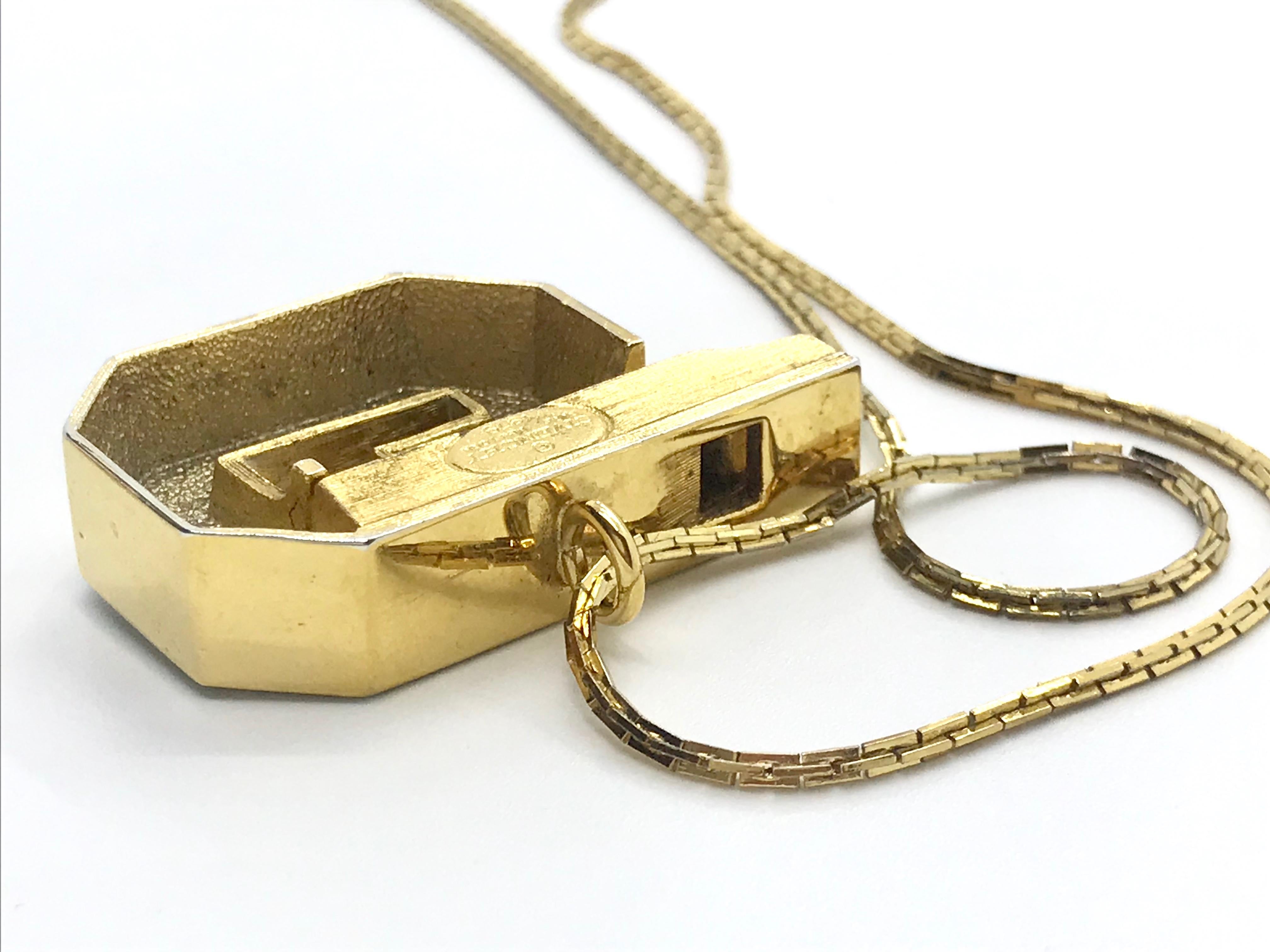 Givenchy 1970s Vintage Whistle Pendant Necklace In Excellent Condition For Sale In London, GB