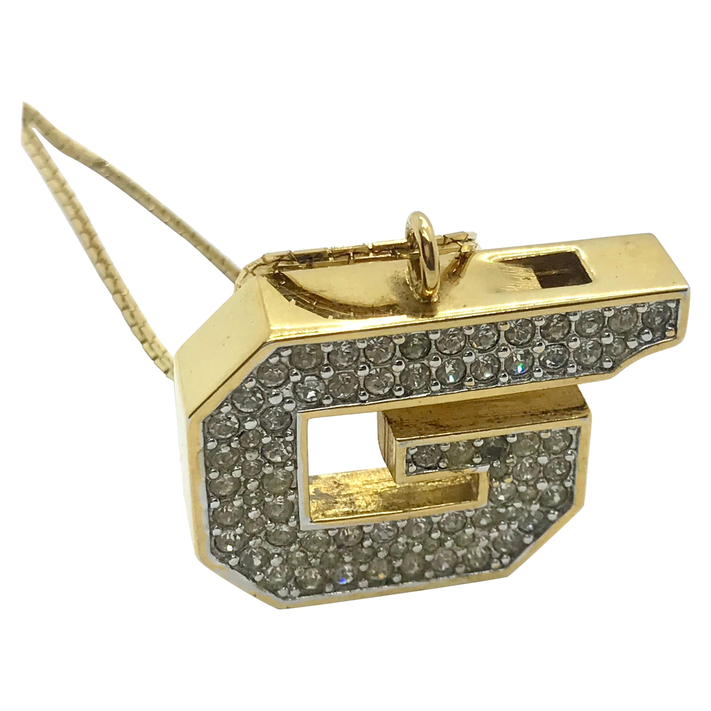 Givenchy 1970s Vintage Whistle Pendant Necklace For Sale