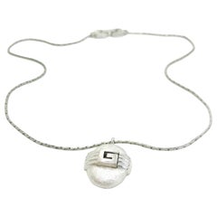 Givenchy 1980 Vintage Silver Tone Pendant Necklace