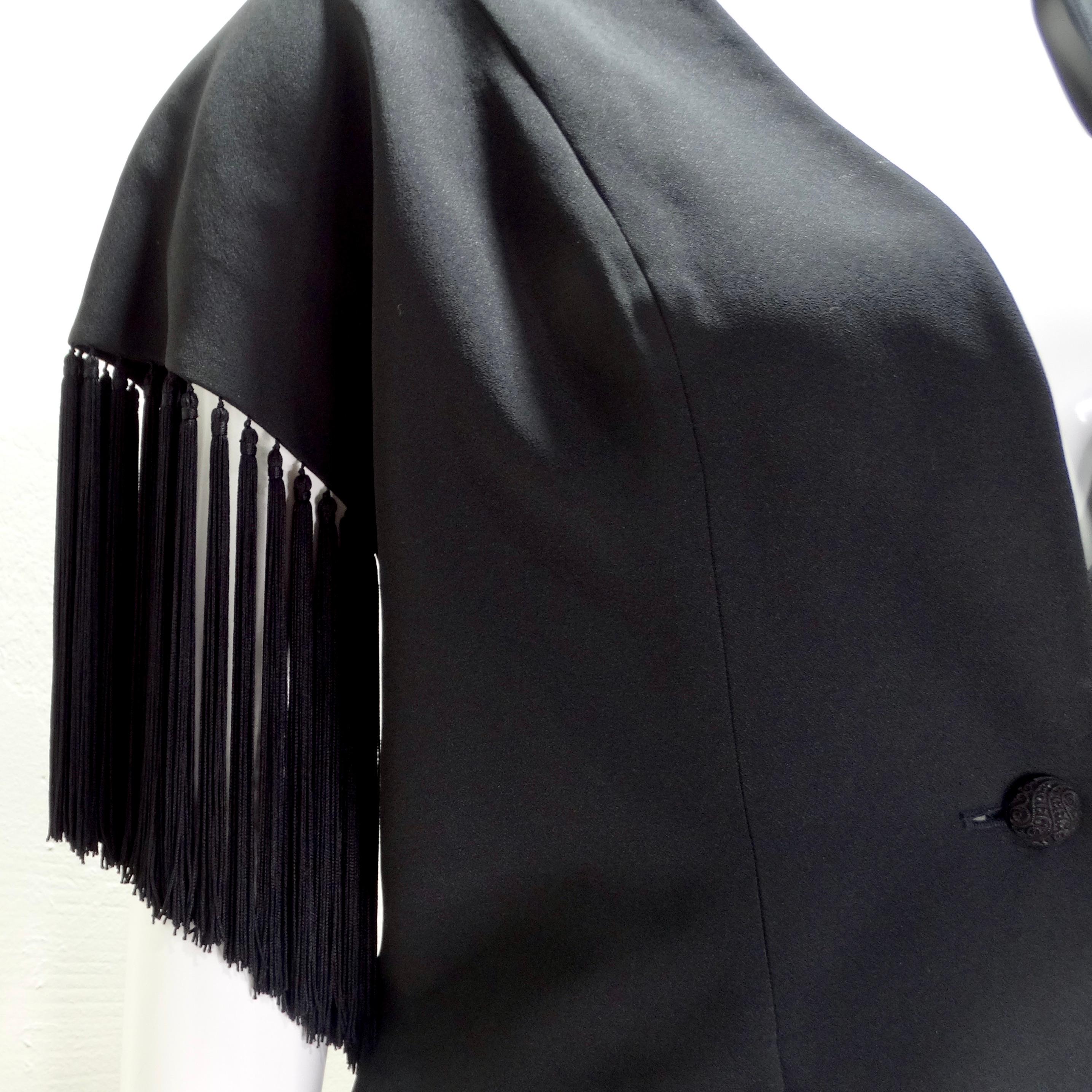 Givenchy 1980s Black Fringe Vest In Excellent Condition For Sale In Scottsdale, AZ