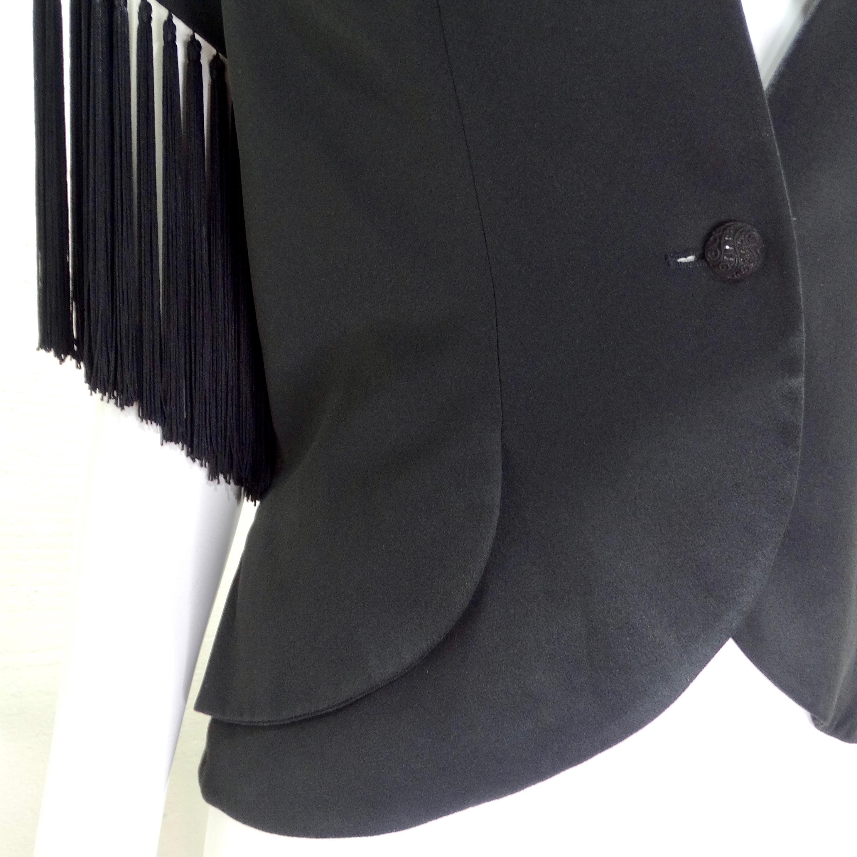 Women's or Men's Givenchy 1980s Black Fringe Vest For Sale